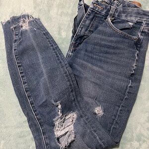 American Eagle Outfitters Blue Distressed Skinny Jeans